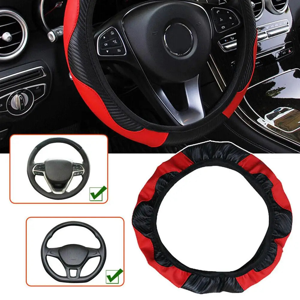 15 inch Vegan Leather Steering Wheel Cover